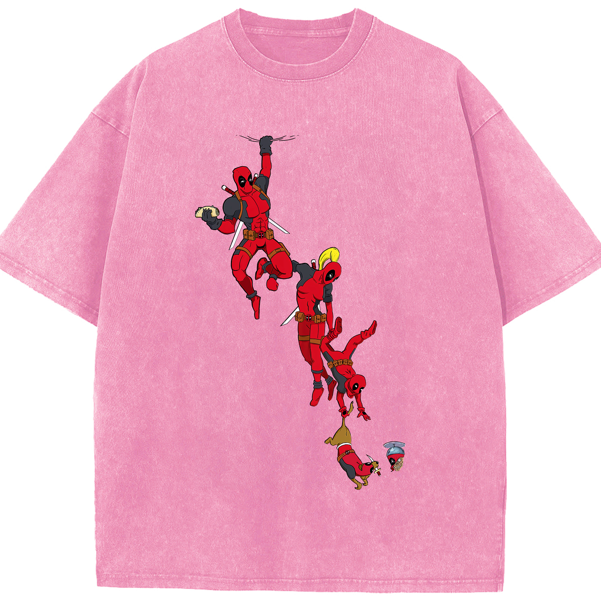 （画像用） Deadpool デッドプール 綿100% ヴィンテージ風 半袖Tシャツ（フロントプリント）